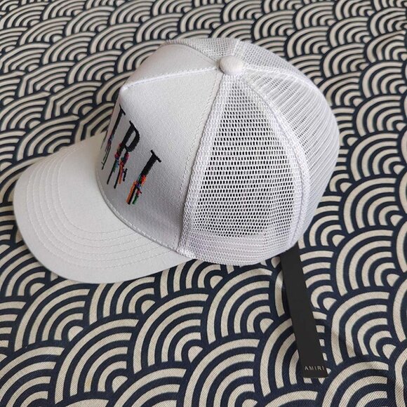 Amiri White Paint Drip Core Logo Hat - Picture 2 of 8